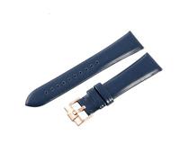 ROUHO Durable 22mm Genuine Leather Watch Band Comfortable & Breathable Watch Strap for Armani AR1674 1647 0389 0397 0398 1648 0382-Blue + Rose Gold Buckle