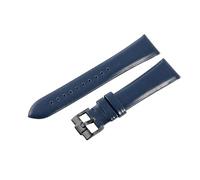 ROUHO Durable 22mm Genuine Leather Watch Band Comfortable & Breathable Watch Strap for Armani AR1674 1647 0389 0397 0398 1648 0382-Blue + Black Buckle