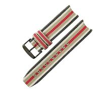 ROUHO Durable 22mm Nylon Watch Strap Premium Classic Striped Woven Canvas Replacement Watch Band for Burberry Heritage BU7600 BU7601 BU7602-Black Pin Buckle