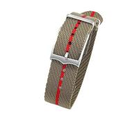 ROUHO Durable Classic Woven Nylon Watch Strap, Breathable & Lightweight Replacement Watch Band for Tudor Black Bay Red-#10 22mm