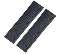 ROUHO Durable Rubber Watch Strap Flexible Silicone Sports Watch Replacement Wristband for Breitling Avenger Superocean-Black 22mm