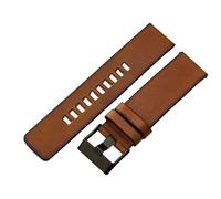 ROUHO Durable & Rugged Replacement Watch Strap Vintage Genuine Leather Watch Band for Diesel DZ4318 DZ7395 DZ1657 DZ7936-Black 22mm