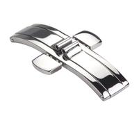 ROUHO Durable Stainless Steel Folding Watch Buckle, Easy Release Dual Press Butterfly Deployment Watch Clasp for Longines La Grande-5 * 17mm