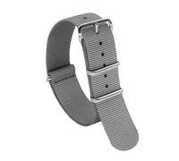 ROUHO Durable Woven Nylon Watch Strap Quick-Drying Woven Fabric Watch Band for Swatch Bioceramic MoonSwatch-Grey 18mm