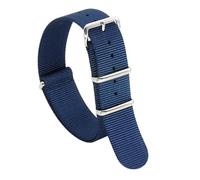 ROUHO Durable Woven Nylon Watch Strap Quick-Drying Woven Fabric Watch Band for Swatch Bioceramic MoonSwatch-Blue 18mm