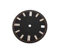ROUHO Elegant Baguette Watch Face, a 28.5mm Sunburst Dial Plate Watchmaking for Seiko NH35 NH36 Movement-G1