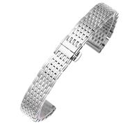 ROUHO Flat End Metal Watch Strap Quick Release Buckle Watch Bracelet for La Grande Classique de Longines L4-Silver 20mm