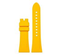 ROUHO Flexible Replacement Silicone Watch Strap Waterproof Sweatproof Rubber Replacement Sport Watch Band for Panerai-Yellow 24mm