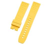 ROUHO Flexible Rubber Watch Strap Replacement Sweatproof Watch Band for Breitling Superocean Blackbird-Yellow 22mm