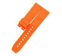 ROUHO Flexible Rubber Watch Strap Replacement Sweatproof Watch Band for Breitling Superocean Blackbird-Orange 20mm