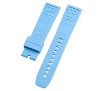ROUHO Flexible Rubber Watch Strap Replacement Sweatproof Watch Band for Breitling Superocean Blackbird-Sky Blue 22mm