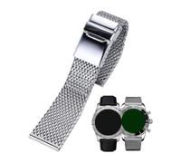 ROUHO Folding Buckle Woven Watch Strap Replacement Stainless Steel Watch Bracelet for Breitling Superocean Avenger Blackbird-22mm