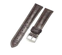ROUHO Genuine Leather Watch Band Comfortable Replacement Dress Watch Band for Longines La Grande Classique Master Elegant Heritage-Brown + Silver Buckle 20mm