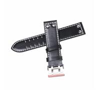 ROUHO Genuine Leather Watch Strap Adjustable Watch Strap Replacement Watch Accessories for Hamilton H760250 H77616533 H70605963 H6893-Black 22mm