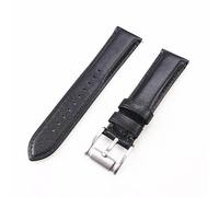 ROUHO Genuine Leather Watch Strap Replacement Watch Accessories Watchband for Fossil FS4990 FS4813 FS5585-Black 24mm