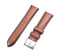 ROUHO Genuine Leather Watch Strap Replacement Watch Accessories Watchband for Fossil FS4990 FS4813 FS5585-Black + Brown 24mm