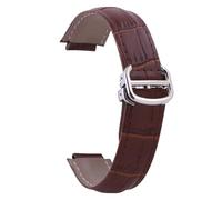 ROUHO Genuine Leather Watch Strap Replacement Watch Band with Notched Lug End for Cartier Ballon Bleu-Brown 16 * 8mm