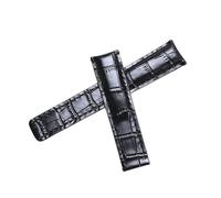 ROUHO Genuine Leather Watch Strap Replacement Watch Strap Watch Accessories Watch Band for BREITLING SUPEROCEAN AV-ENG-ER CHALLENGER-Black 22mm