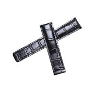 ROUHO Genuine Leather Watch Strap Replacement Watch Strap Watch Accessories Watch Band for BREITLING SUPEROCEAN AV-ENG-ER CHALLENGER-Black 24mm