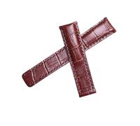 ROUHO Genuine Leather Watch Strap Replacement Watch Strap Watch Accessories Watch Band for BREITLING SUPEROCEAN AV-ENG-ER CHALLENGER-Brown 24mm