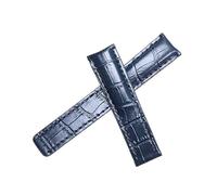 ROUHO Genuine Leather Watch Strap Replacement Watch Strap Watch Accessories Watch Band for BREITLING SUPEROCEAN AV-ENG-ER CHALLENGER-Dark Blue 22mm