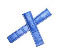 ROUHO Genuine Leather Watch Strap Replacement Watch Strap Watch Accessories Watch Band for BREITLING SUPEROCEAN AV-ENG-ER CHALLENGER-Blue 24mm
