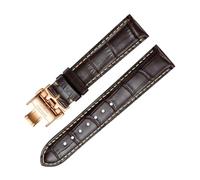 ROUHO Genuine Leather Watchstrap Alligator Grain Calfskin Watch Band Stainless Steel Butterfly Clasp for Longines Master Collection - A14 20mm