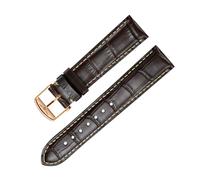 ROUHO Genuine Leather Watchstrap Alligator Grain Calfskin Watch Band Stainless Steel Butterfly Clasp for Longines Master Collection - A8 20mm