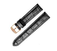 ROUHO Genuine Leather Watchstrap Alligator Grain Calfskin Watch Band Stainless Steel Butterfly Clasp for Longines Master Collection - A4 18mm