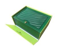 ROUHO Green Wooden Watch Case Wave Texture Single Slot Velvet Cushion Metal Hinge Display Box for Rolex Submariner Date