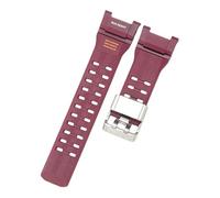 ROUHO Integrated 28mm Lug Watch Strap with Stainless Steel Clasp & Fastener Ring, Replacement Silicone Watch Band for CASIO G-Shock Mudmaster 3rd-Red