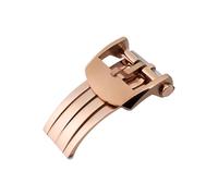 ROUHO Leather Nylon Watch Strap Buckle Stainless Steel Folding Watchband Buckle for Breitling Avenger Blackbird Chronograph 45 Yellow-Rose Gold 20mm