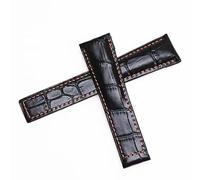 ROUHO Leather Silicone Watch Bracelet Flat Interface Watch Strap Replacement Watch Accessories for T-A-G H-EU-ER CA-RRE-RA-Black + Red 24mm