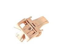 ROUHO Leather Strap Replacement Butterfly Buckle Stainless Steel pin Buckle Watch Accessories for VACHERON Constantin - Rose Gold B 20mm