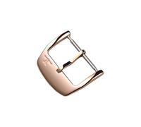 ROUHO Leather Watch Strap Pin Buckle Stainless Steel Replacement Watch Clasp for Rendez-Vous de Jaeger-LeCoultre Master Geographic Reverso-Rose Gold 16mm