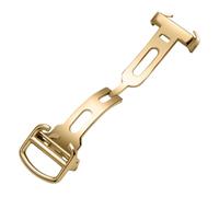 ROUHO Leather Watch Strap Replacement Buckle Stainless Steel Folding Buckle Watch Accessories for Tank de Cartier - Gold 16mm