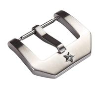 ROUHO Matte Silver Stainless Steel Watch Strap Pin Buckle, Robust Replacement Leather & Silicone Watch Strap Clasp for Zenith Pilot-20mm