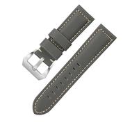 ROUHO Men's Genuine Leather Watch Strap Water-Resistant Sweat-Resistant Watchband for Panerai-Grey 20mm