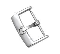 ROUHO Men's Stainless Steel Watch Buckle - Leather Strap Replacement Pin Buckle for Omega Seamaster Speedmaster De Ville-Silver 20mm
