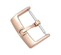 ROUHO Men's Stainless Steel Watch Buckle - Leather Strap Replacement Pin Buckle for Omega Seamaster Speedmaster De Ville-Rose Gold 16mm