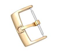 ROUHO Men's Stainless Steel Watch Buckle - Leather Strap Replacement Pin Buckle for Omega Seamaster Speedmaster De Ville-Gold 20mm