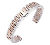 ROUHO Men's Women's Stainless Steel Watch Bracelet Quick Release Buckle Watch Strap for Armani AR11632 AR1926 AR11244-Silver Rose Gold 22mm