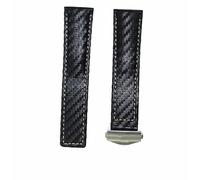 ROUHO Nylon Woven Watch Strap Replacement Watch Band Deployment Clasp Bracelet for T-A-G HE-UE-R AQUARACER CAR-RE-RA-Black White + Silver Buckle 22mm