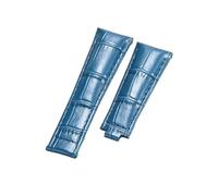 ROUHO Premium 20mm Genuine Leather Watch Strap Durable & Classic Replacement Watchband for Rolex Daytona Yacht-Master Submariner-Blue