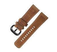 ROUHO Premium 28mm Genuine Leather Watch Band Flexible Breathable Replacement Watch Strap for Sevenfriday Q2 P1-Brown 1 + Black Buckle