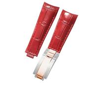 ROUHO Premium Curved End Watch Strap Stainless Steel Glide Lock Clasp, 20mm Replacement Bracelet for Rolex GMT 126710BLRO 126710BLNR-Red