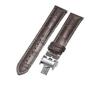 ROUHO Premium Genuine Leather Watch Strap Replacement Watch Band with Quick Release Deployment Clasp for Longines La Grande Classique Master Elegant Heritage-Brown + Silver Buckle 21mm