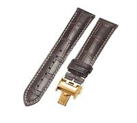 ROUHO Premium Genuine Leather Watch Strap Replacement Watch Band with Quick Release Deployment Clasp for Longines La Grande Classique Master Elegant Heritage-Brown + Gold Buckle 22mm