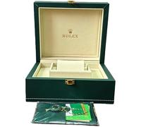 ROUHO Premium Leather Watch Presentation Box Green Leatherette Case with Packaging for Rolex Land-Dweller