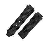 ROUHO PU Silicone Watch Strap Watterproof Replacement Watch Accessories for HUBLOT Big Bang-Black 25x17x22mm